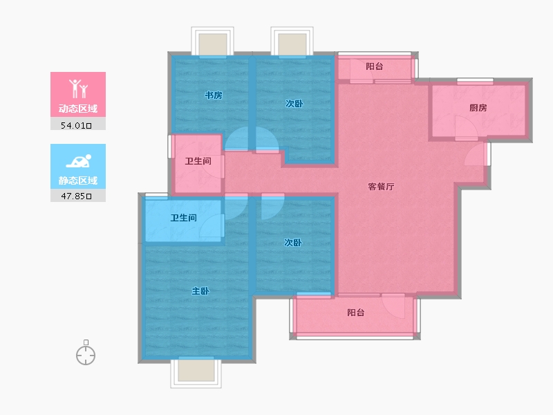 广东省-深圳市-万科金色领域-89.70-户型库-动静分区