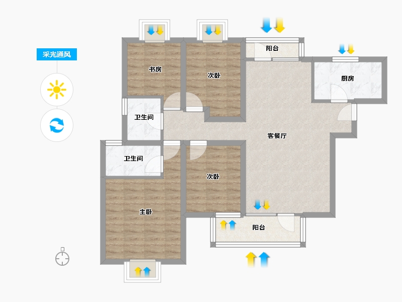 广东省-深圳市-万科金色领域-89.70-户型库-采光通风