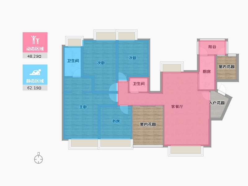 黑龙江省-鹤岗市-澳城花园(北区)-116.41-户型库-动静分区