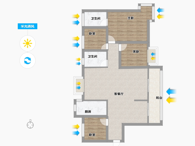 广东省-深圳市-圣源华庭-79.99-户型库-采光通风