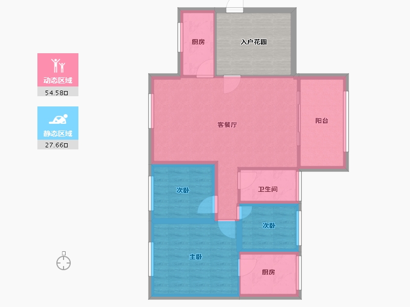 广东省-深圳市-美丽AAA花园-83.31-户型库-动静分区