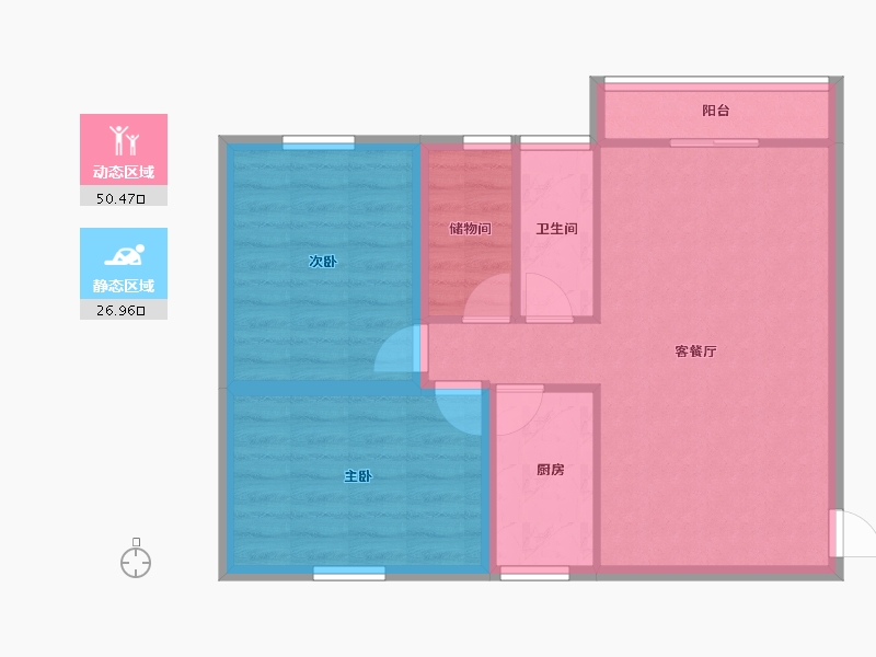 广东省-深圳市-禾田世居-69.45-户型库-动静分区