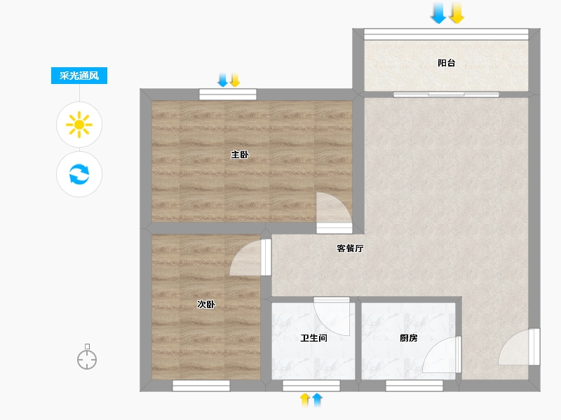 广东省-深圳市-中房怡芬花园-51.30-户型库-采光通风