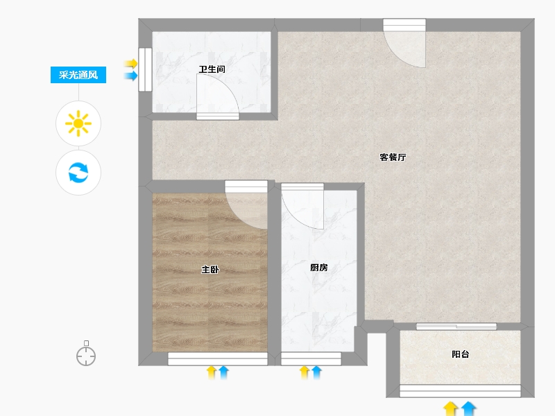 广东省-深圳市-远洋新天地花园（一期）-40.02-户型库-采光通风