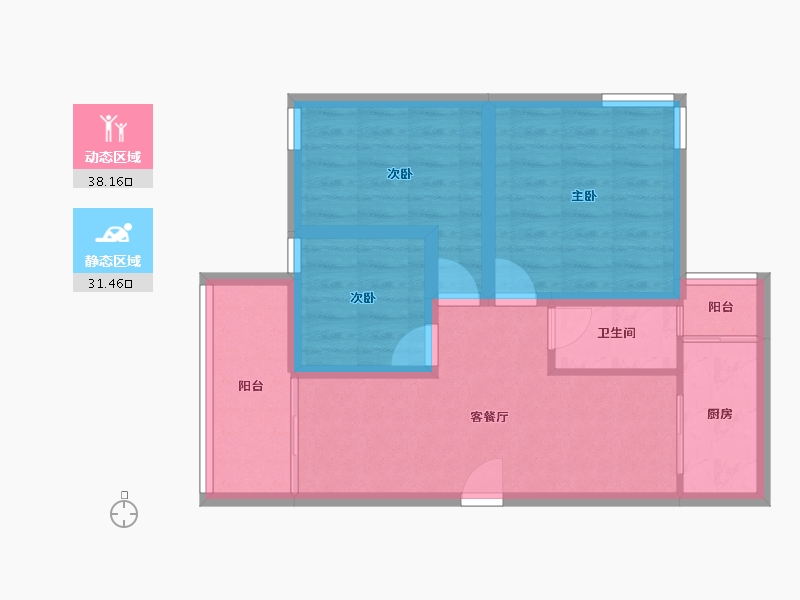 广东省-深圳市-泓瀚苑-61.22-户型库-动静分区