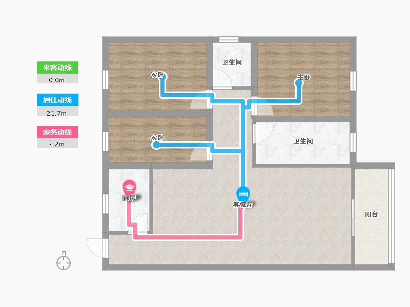 广东省-深圳市-雅景苑（二期）-88.04-户型库-动静线