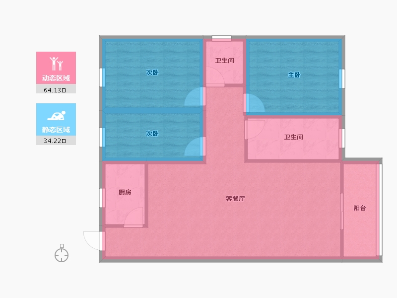 广东省-深圳市-雅景苑（二期）-88.04-户型库-动静分区