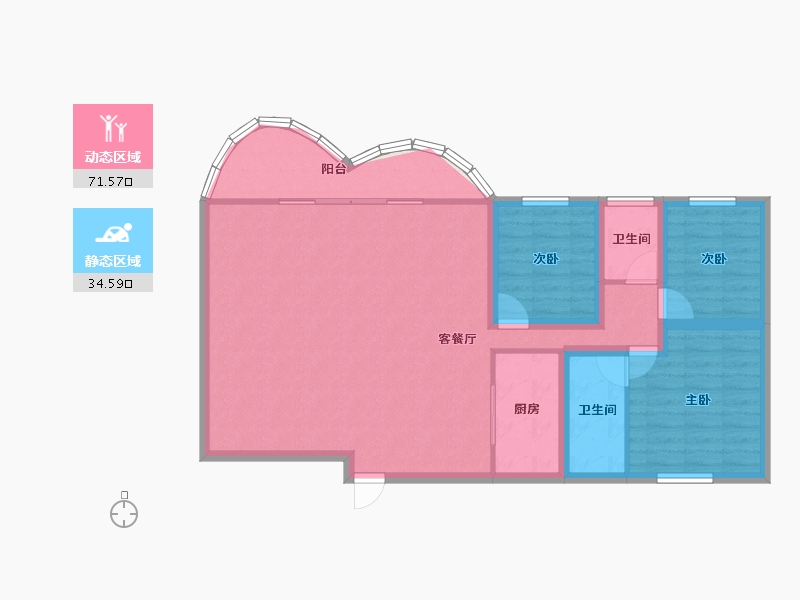 广东省-深圳市-金叶茗苑-96.48-户型库-动静分区