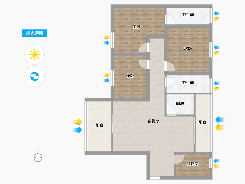 广东省-深圳市-金汐府小区-100.95-户型库-采光通风