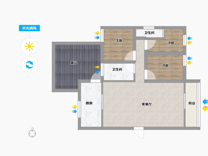 广东省-深圳市-吉祥来花园-66.01-户型库-采光通风