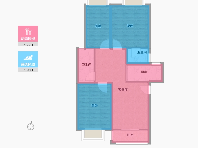 广东省-深圳市-东方半岛花园-61.41-户型库-动静分区