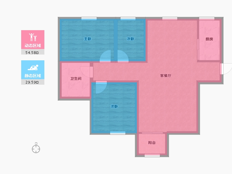 广东省-深圳市-桃源居14区（桃源居）-74.84-户型库-动静分区