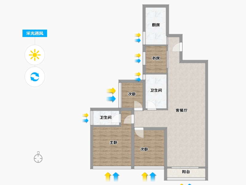 广东省-深圳市-全盛紫悦龙庭-85.56-户型库-采光通风