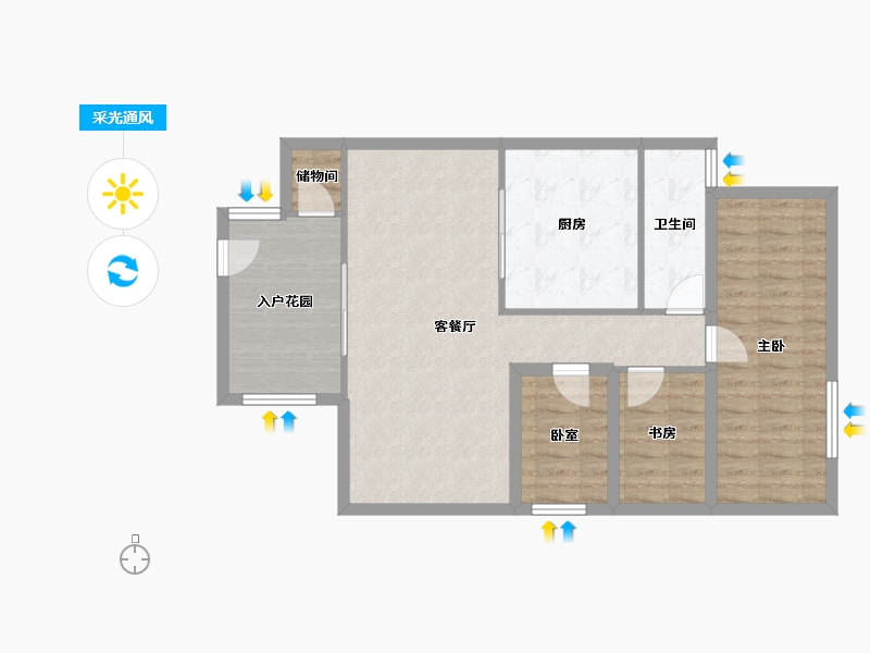 广东省-深圳市-雅景苑（一期）-82.56-户型库-采光通风