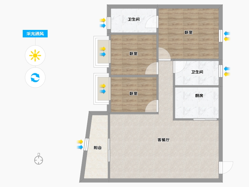 广东省-深圳市-雅然居花园-78.05-户型库-采光通风