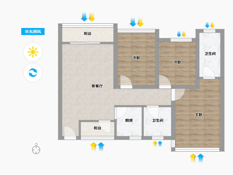 广东省-深圳市-佳兆业新都汇-68.16-户型库-采光通风