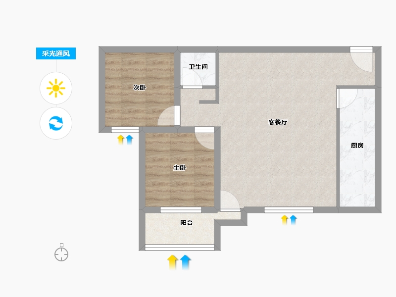 广东省-深圳市-凤凰花苑-62.53-户型库-采光通风