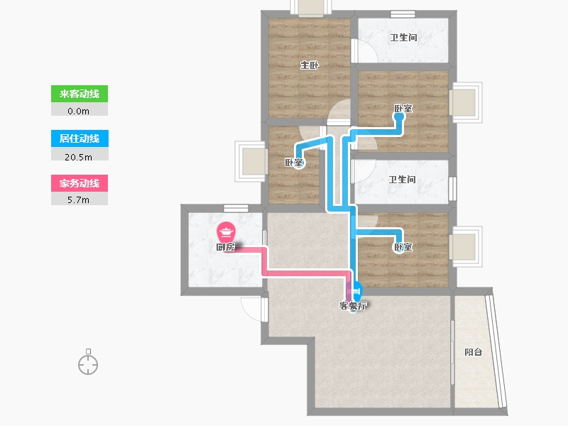 广东省-深圳市-雅然居花园-76.68-户型库-动静线