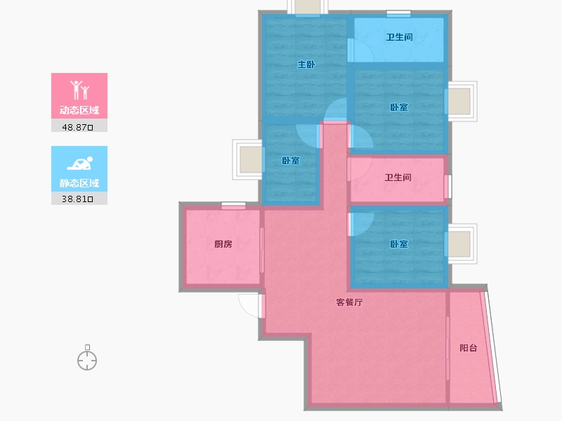 广东省-深圳市-雅然居花园-76.68-户型库-动静分区