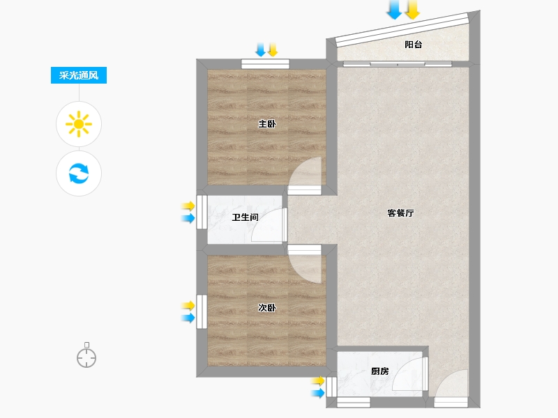 广东省-深圳市-富通蟠龙居-45.81-户型库-采光通风