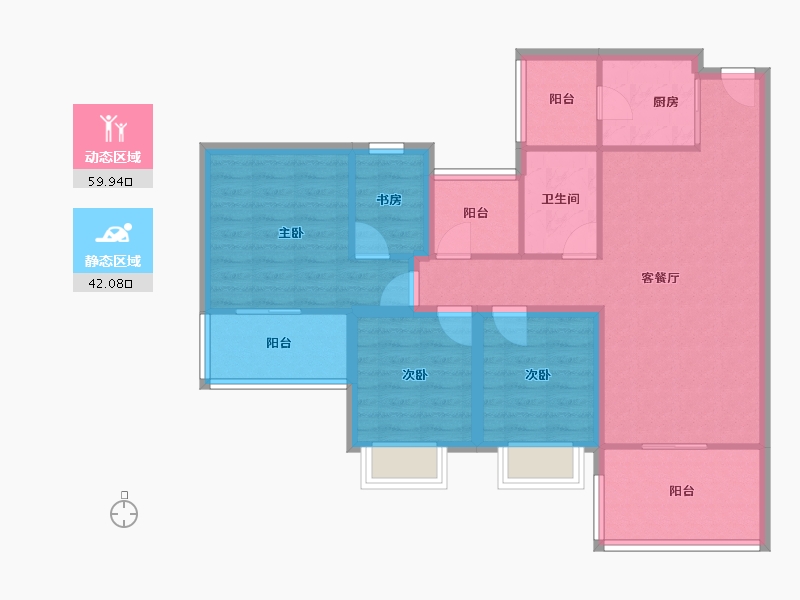 广东省-深圳市-兴华路2号(星航华府)-90.87-户型库-动静分区