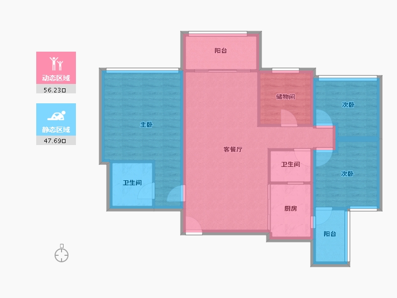 广东省-深圳市-流塘阳光-93.08-户型库-动静分区