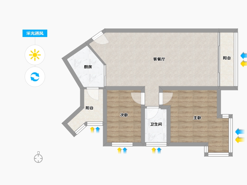 广东省-深圳市-桃源居12区（桃源居）-64.36-户型库-采光通风