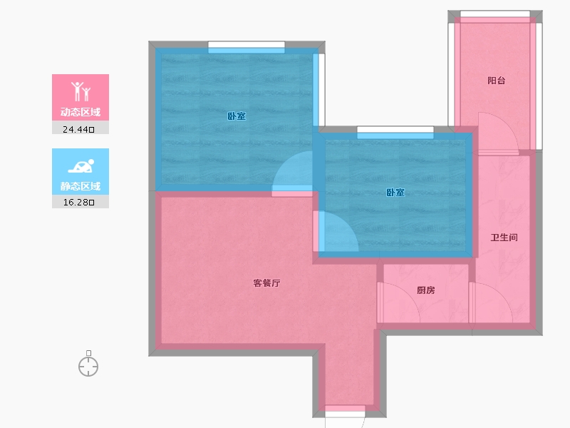 广东省-深圳市-天健时尚空间名苑-34.61-户型库-动静分区