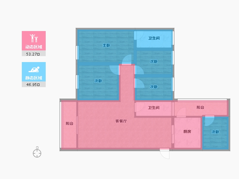 广东省-深圳市-登科花园-87.51-户型库-动静分区