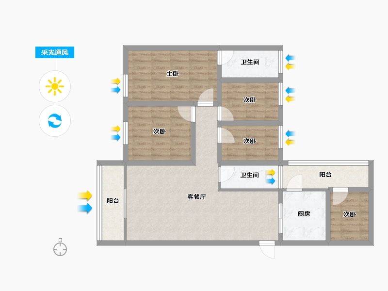 广东省-深圳市-登科花园-87.51-户型库-采光通风