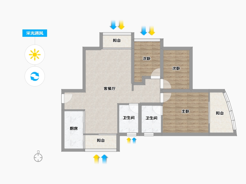 广东省-深圳市-金泓凯旋城-81.25-户型库-采光通风