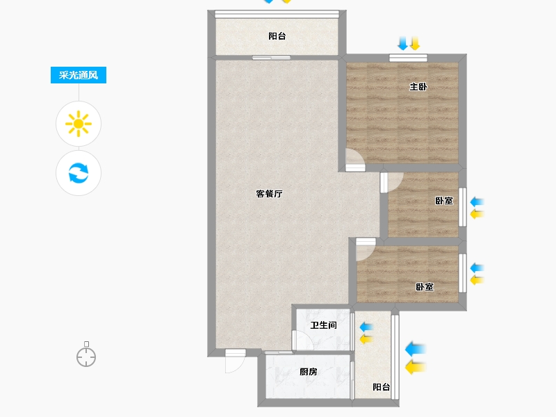 广东省-深圳市-海云轩-73.31-户型库-采光通风