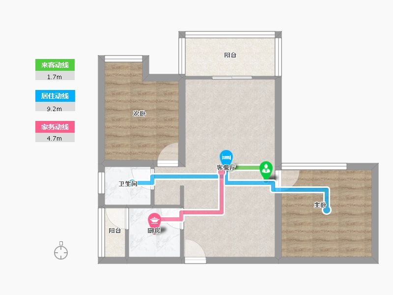 广东省-深圳市-玉岭花园-57.20-户型库-动静线