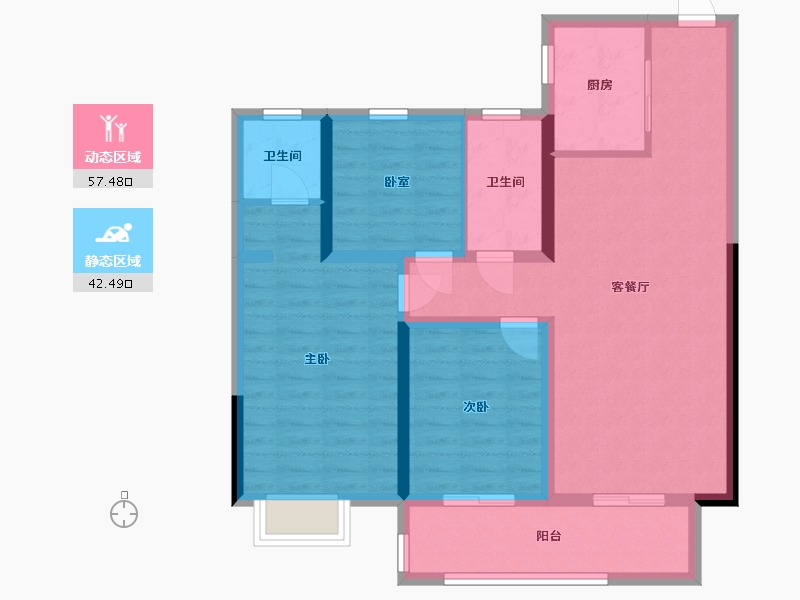 河南省-南阳市-建控江山汇-88.74-户型库-动静分区