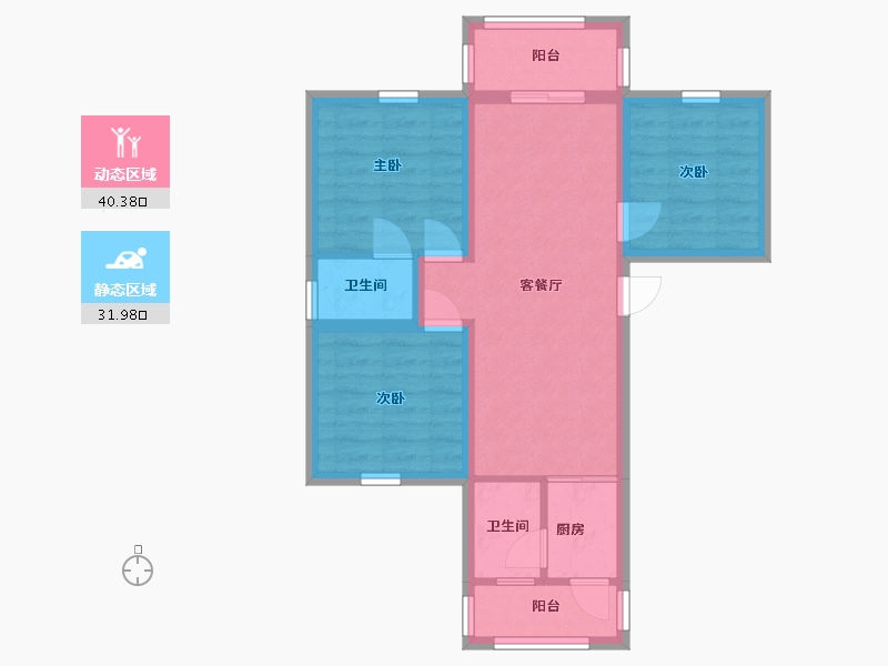 广东省-深圳市-双龙花园-63.53-户型库-动静分区