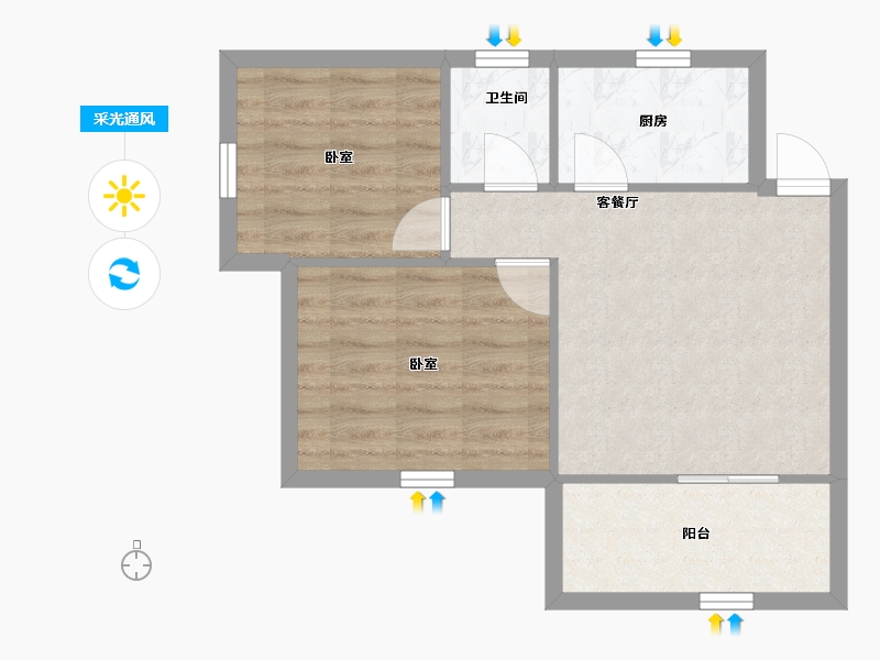 广东省-深圳市-建兴楼-52.58-户型库-采光通风