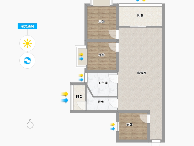 广东省-深圳市-圣源华庭-70.16-户型库-采光通风