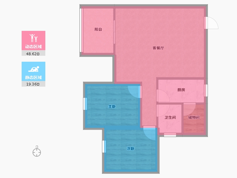 广东省-深圳市-中海怡美山庄-60.70-户型库-动静分区