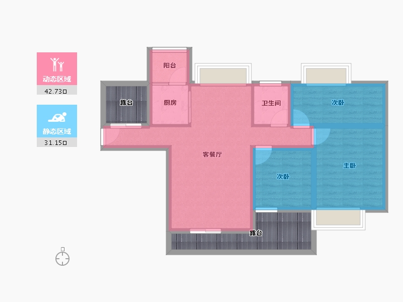 广东省-深圳市-碧海富通城一期-76.90-户型库-动静分区