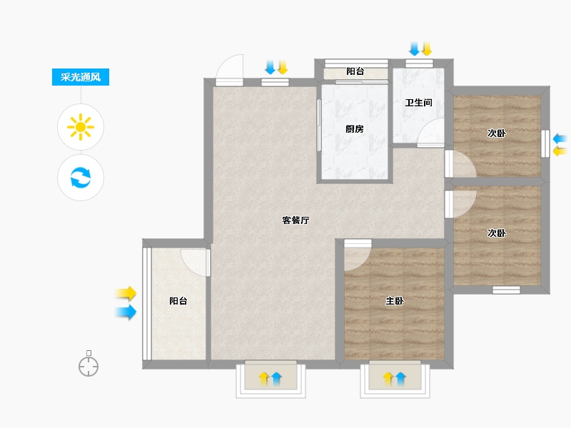 广东省-深圳市-合正汇一城-71.34-户型库-采光通风