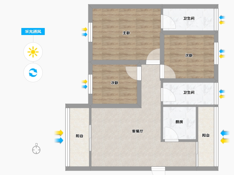 广东省-深圳市-金汐府小区-62.67-户型库-采光通风