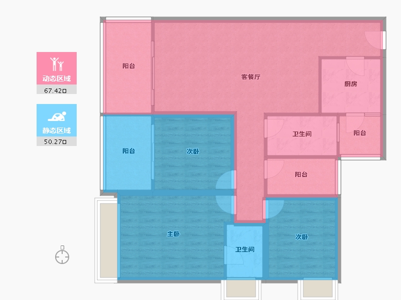 广东省-深圳市-兴华路2号(星航华府)-105.83-户型库-动静分区