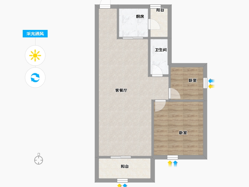 广东省-深圳市-豪业华庭-56.00-户型库-采光通风