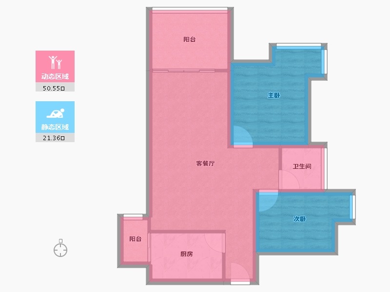 广东省-深圳市-金泓凯旋城-63.85-户型库-动静分区