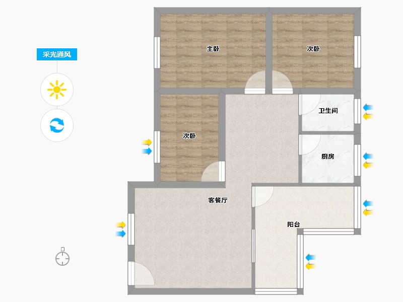 广东省-深圳市-碧海花园(安乐三街）-73.19-户型库-采光通风