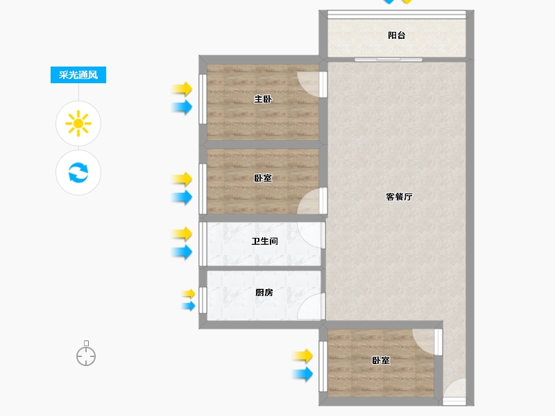 广东省-深圳市-圣源华庭-70.86-户型库-采光通风