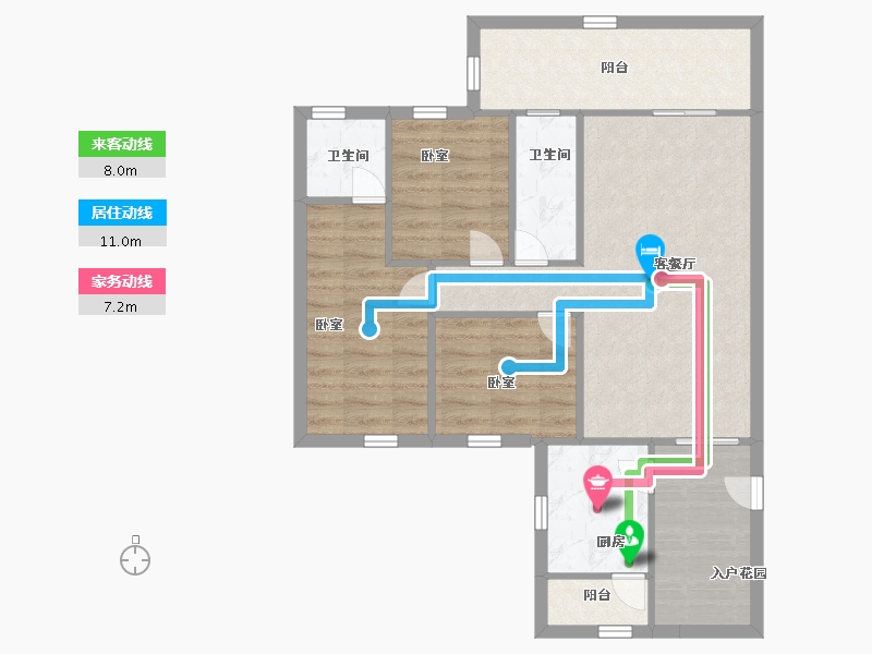 广东省-深圳市-凤城花园-75.00-户型库-动静线