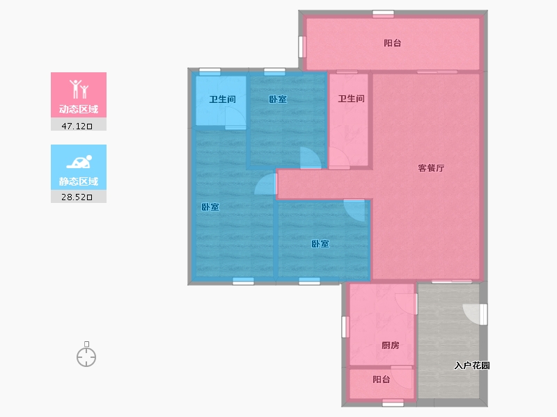 广东省-深圳市-凤城花园-75.00-户型库-动静分区