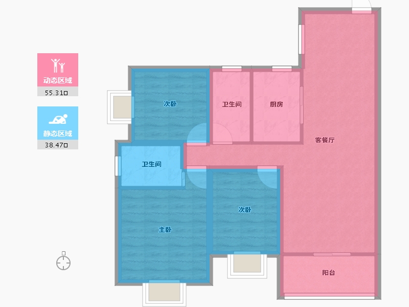 广东省-深圳市-名居绿海名居-83.60-户型库-动静分区