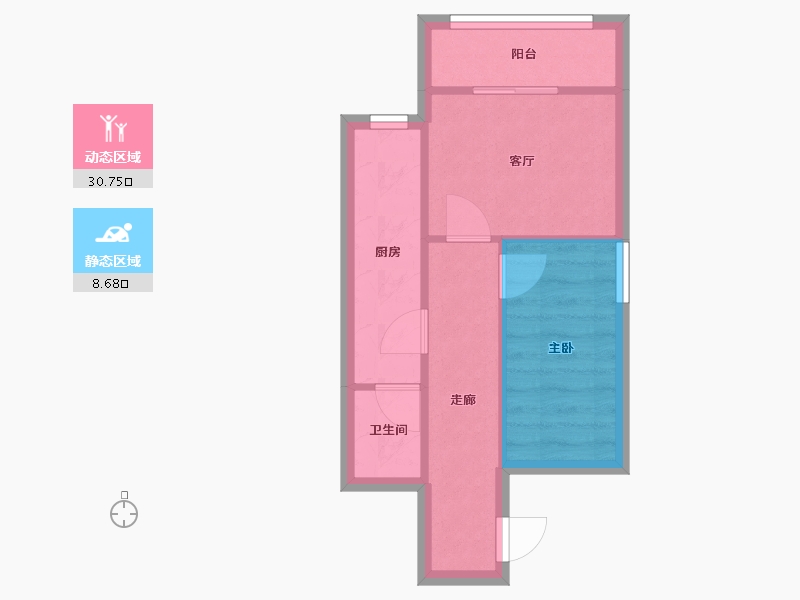 北京-北京市-中筑西府海棠小区-61.00-户型库-动静分区